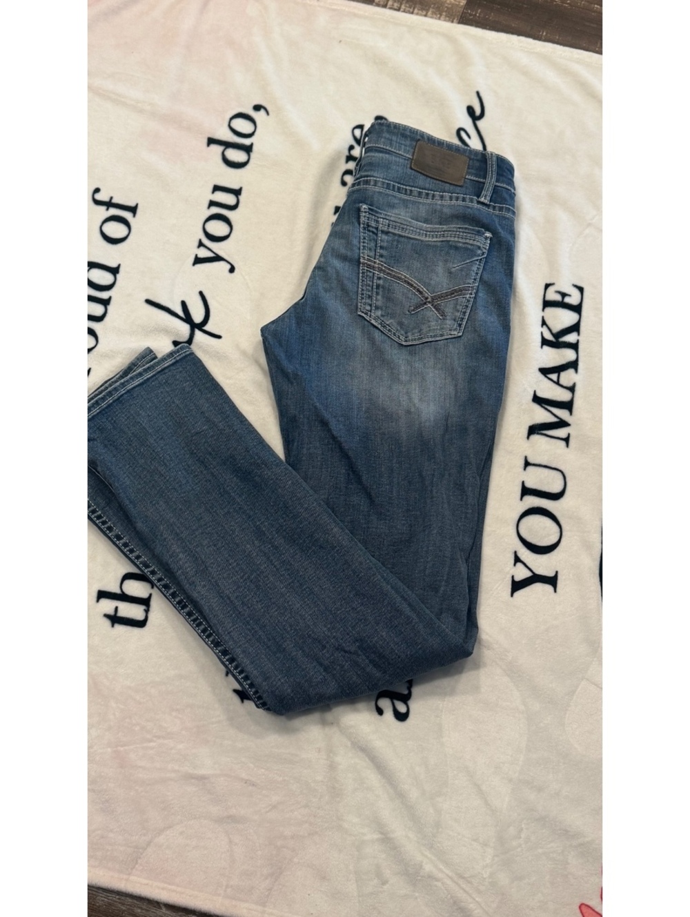 BKE Buckle Jacke Straight Jeans Men's 34 x 38R Blue Denim